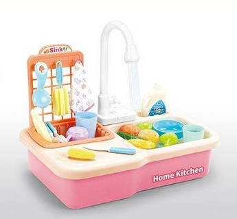 Мийка для посуду іграшкова 39см з водою на батарейках автоматична подача води аксесуари