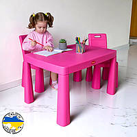 Рожевий столик і стілець для дітей Дитячий столик зі стільчиком для дівчинки для творчості Дитячі столики зі стільчиками рожевий