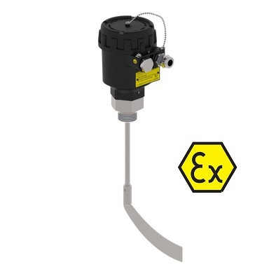 Вибухозахищений ротаційний датчик сигналізатор рівня вертикальний з валом L1500mm, 1" BSP, Алюміній, 220 VAC, корпус алюміній, фото 1