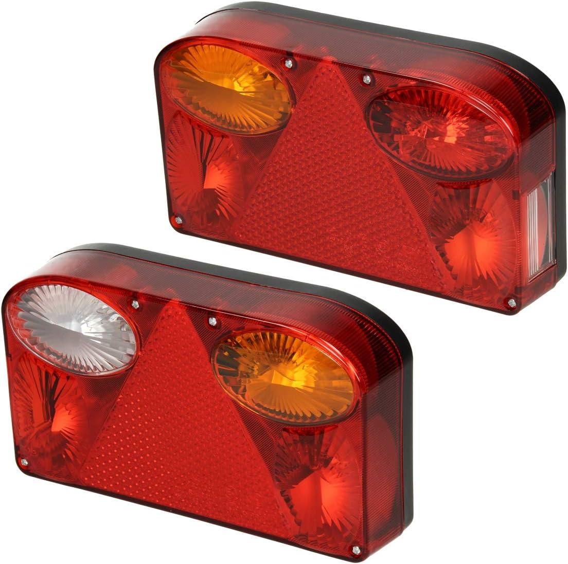 Комплект задніх ліхтарів ECD Germany для причепів — 12 В — з E11 Test Mark — Дротовий з 13-контактною вилкою — Кабель 5 м, фото 1