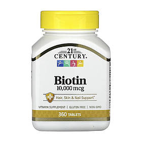 21st Century Biotin 10,000 mcg - 360 tabs yY.
