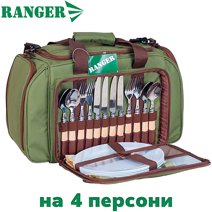 Набір посуду для пікніка термосумка набір для пікніка на 4 персони пікніковий набір Ranger НВ 4-605 Pic Rest, фото 1