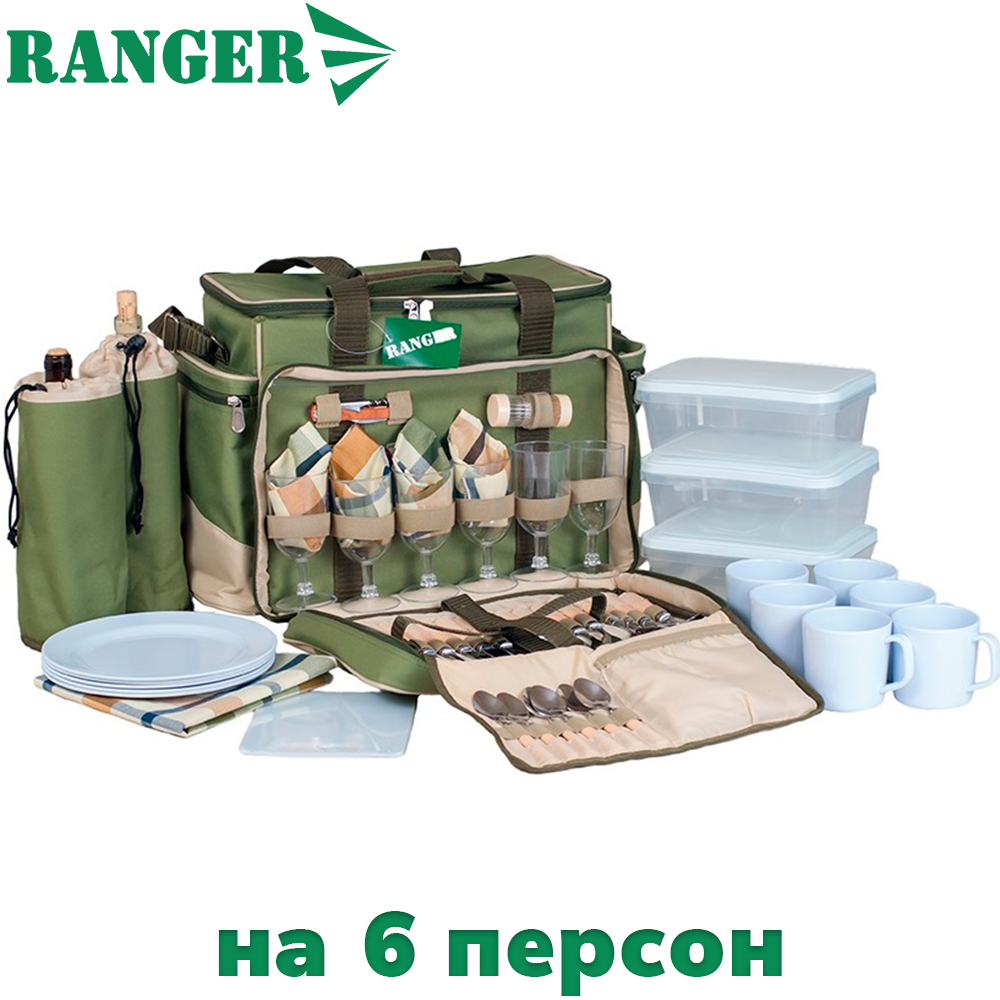 Набір посуду для пікніка термосумка набір для пікніка на 6 персон пікніковий набір Ranger Rhamper Lux