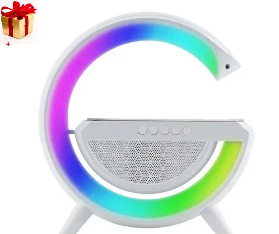 Нічник лампа Smart Light Sound Machine з бездротовою зарядкою Bluetooth колонкою G-Smart Док-станція, фото 1