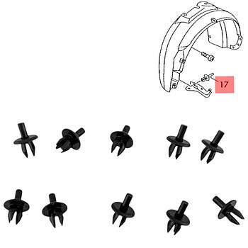 Кліпса кріплення підкрилка 80 B4 Audi 1104882 94530507 N0385491