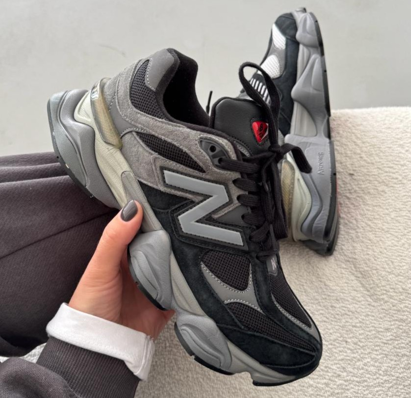 Чоловічі кросівки New Balance 9060 Black Gray весна-осінь замша демісезонні. Живе фото, фото 1