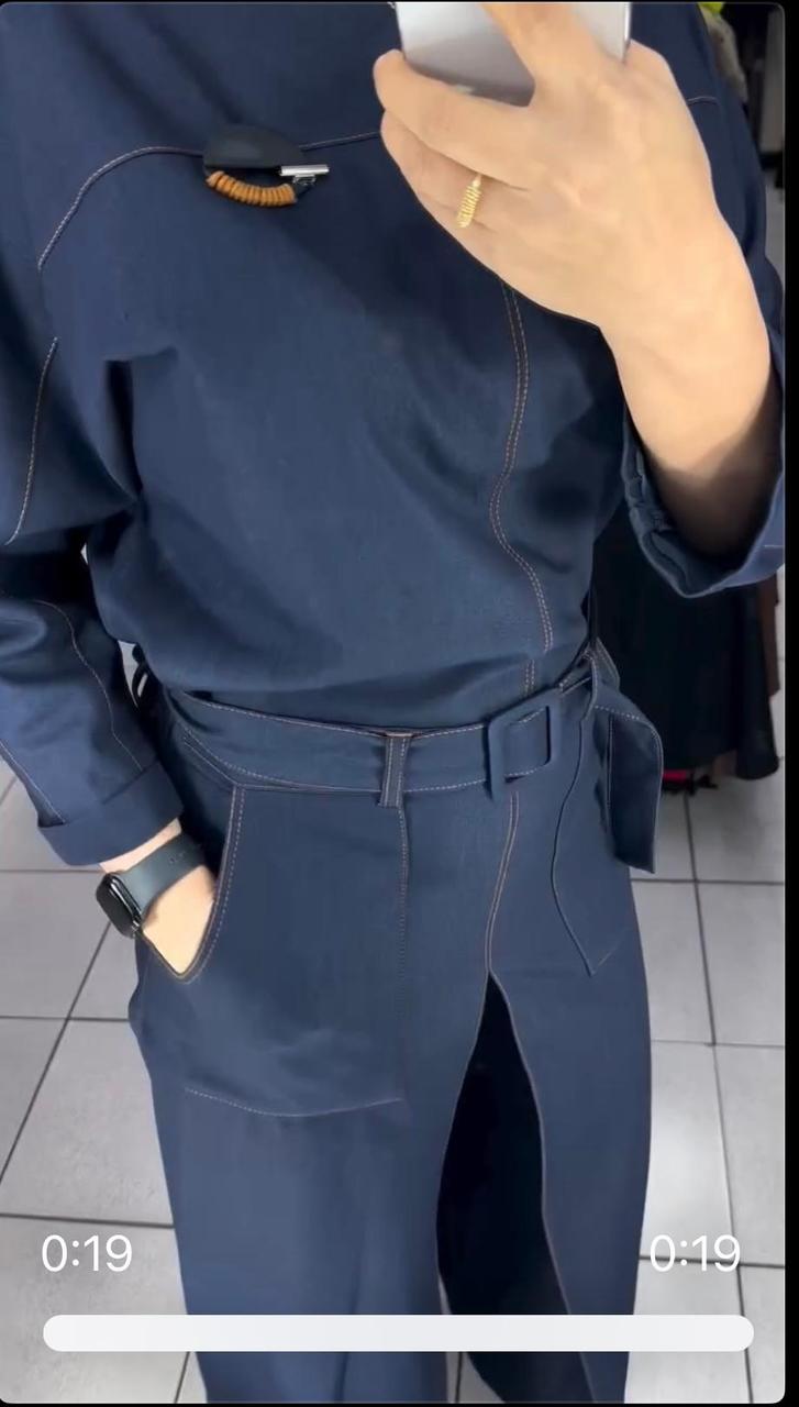 Костюм верх + штани (двійка) Костюмка синій темний 60 ромір, фото 1