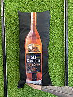 Подушка з принтом габардинова Оld kakheti, чорна 35х75 (2226)