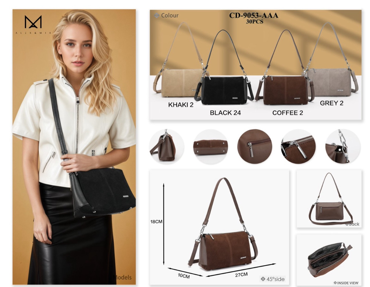 Жіноча сумка на плече Alex&Mia 9053 Купити Жіночі клатчі в Одесі Модні жіночі сумочки та клатчі, фото 1