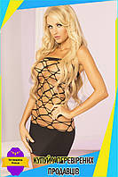 UPT Платье в крупную Best Mix сетку SEAMLESS WEB TUBE DRESS черное сексуальное облегающее платье для же UPT66-