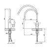 Змішувач для кухні з нержавіючої сталі Lidz Vida 04R-BFS, U-подібний з гнучким гусаком Black (k35) Чорний, фото 2