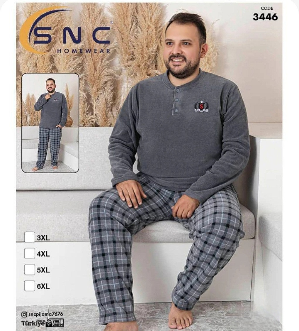 Чоловічий ФЛІСОВА піжама домашній костюм штани + кофта БАТАЛ, фото 1