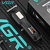 Машинка для стриження волосся VGR V-918, тример, 4 насадки, LED-дисплей, фото 4