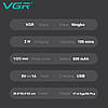 Машинка для стриження волосся VGR V-918, тример, 4 насадки, LED-дисплей, фото 6