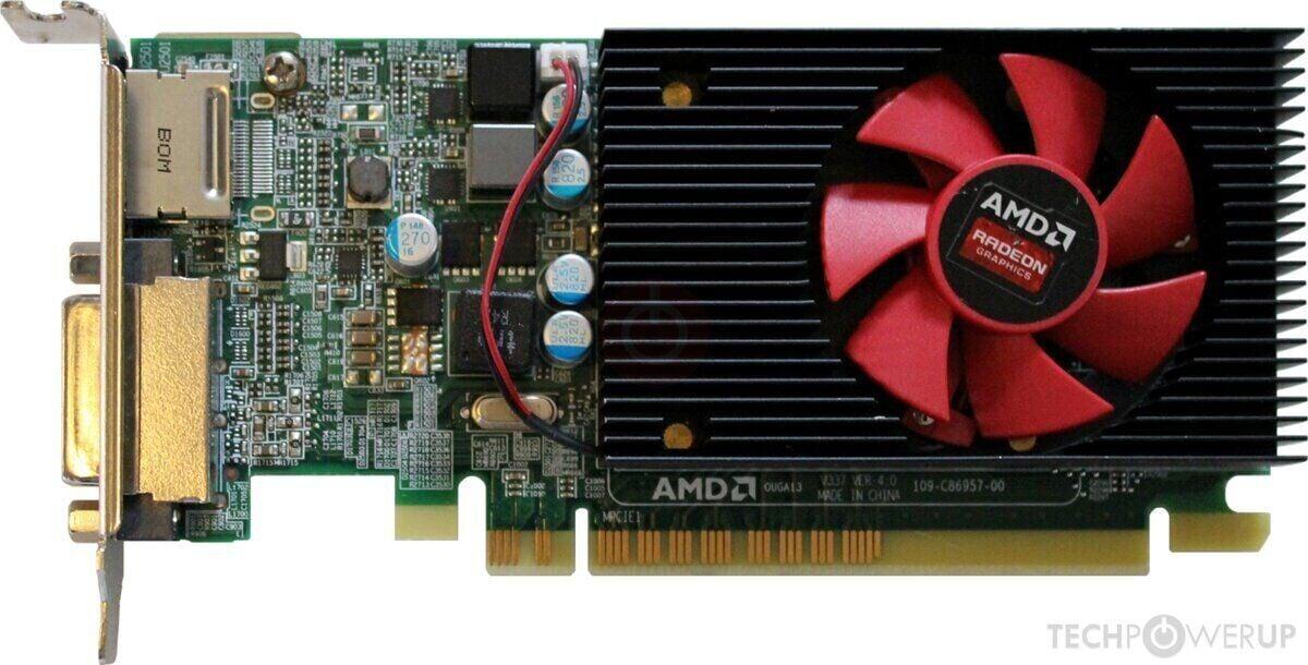 Дискретна відеокарта AMD Radeon R5 340X, 2 GB GDDR3, 64-bit / 1x DVI, 1x DisplayPort / Для корпусів форм-фактору Tower + Адаптер с