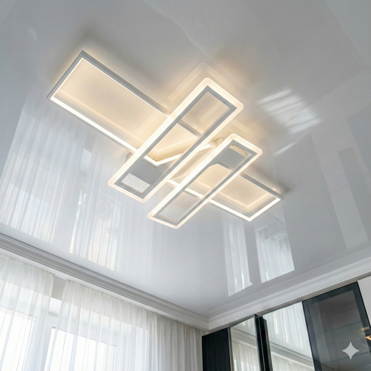 Led люстра з пультом Diasha 100W до 20 м² колір Білий 5601/S WH, фото 1