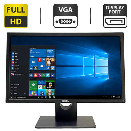 Монітор Б-клас Dell E2216H / 22" (1920x1080) TN / VGA, DisplayPort / VESA 100x100 + Кабелі живлення, фото 1