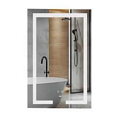 Дзеркало Lidz Kubis 500х800 з LED-підсвічуванням Touch, з антизапотіванням, з димером, рег. яскравості LD78LF9365080