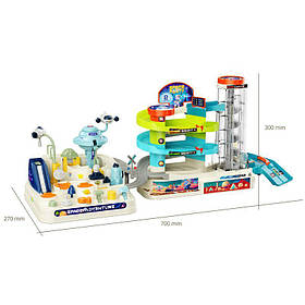 Трек T 915 A "Космічна станція", підсвічування, весела пісенька, автоматичний підіймач, 6 машинок, важелі та кнопки