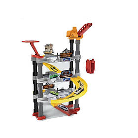 Парковка трек для машинок "Parking Lot" DIY 939-304 парковка, 50 елементів, механічний підйомник, катапульта, 6 металопластикових