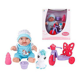 Пупс 716 B (18/2) велосипед, іграшка, аксесуари, висота 24 см, в коробці