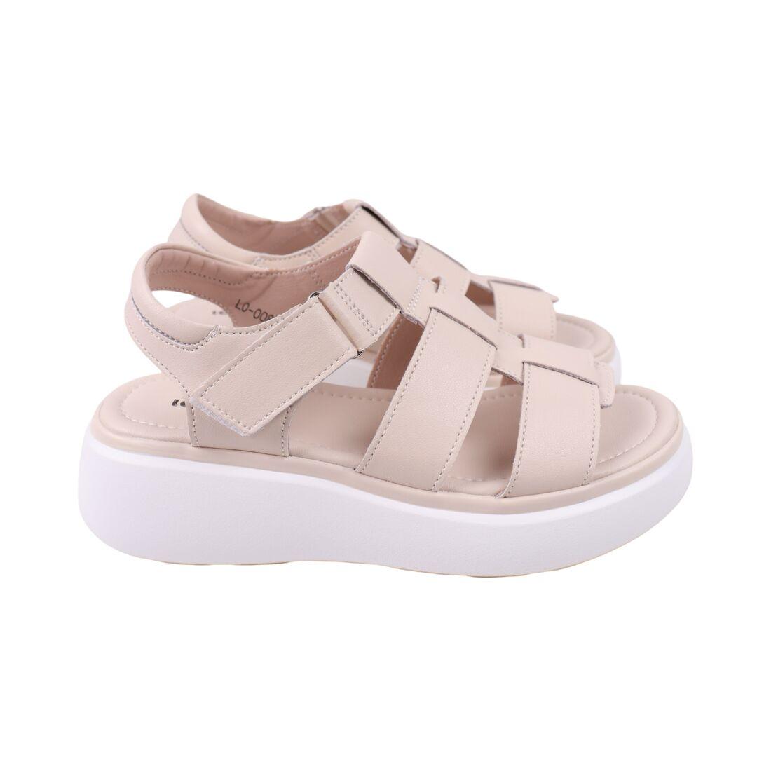 Босоніжки жіночі Lola Andy бежеві натуральна шкіра, 41, фото 1