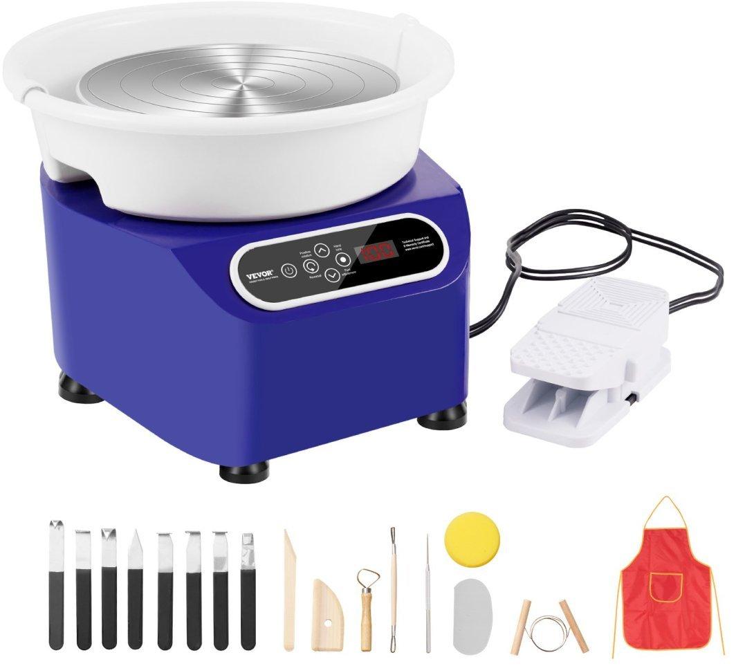 Електричний гончарний круг 25 см 350 Вт синій маленький