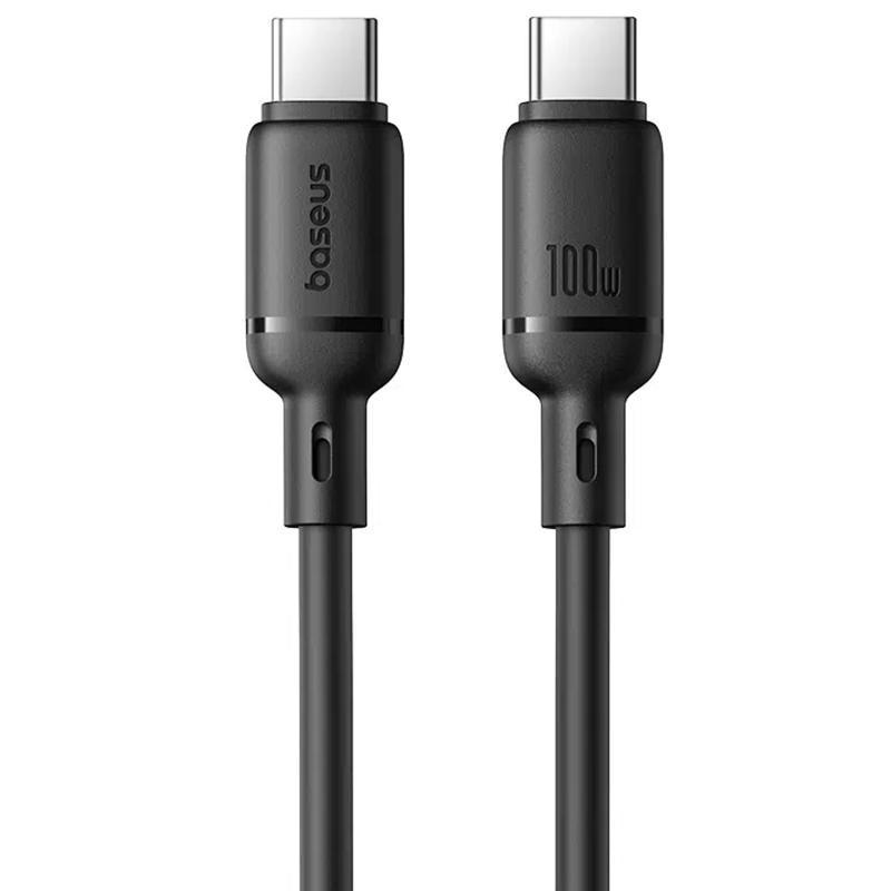 Дата кабель Baseus Silky Series OS Fast Charging Type-C to Type-C 100W (1m) (P10377704) Cluster Black, фото 1