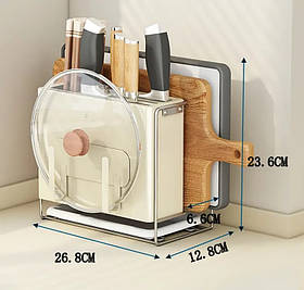 Кухонний органайзер Solve для ножів і приборів з піддоном для води  — білий тримач для ножа + тримач для кришки