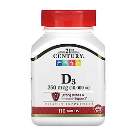 21st Century D3 250 mcg (10,000 IU) - 110 tabs yY.
