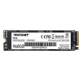Накопичувач SSD M.2 Patriot P310 960GB NVMe 2280 PCIe 3.0x4 3D NAND TLC yY.