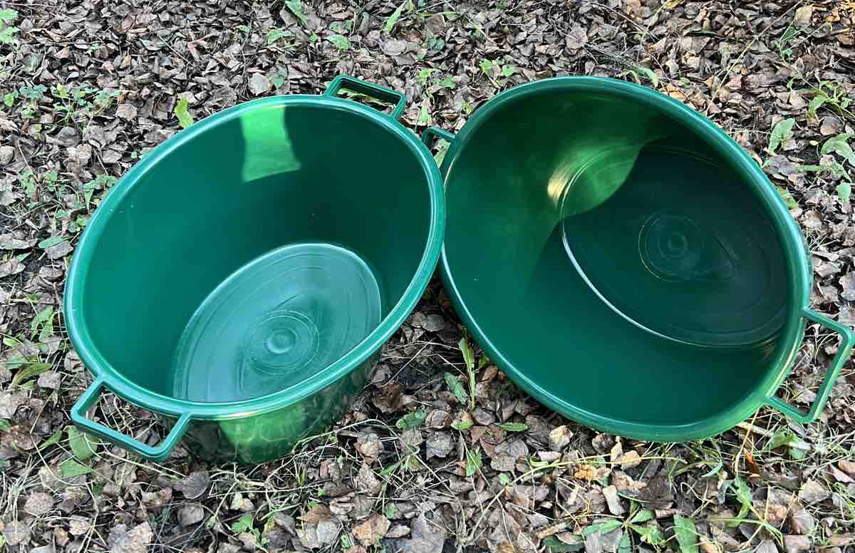 Набір зелених тазів 30л. 2 штуки, фото 1
