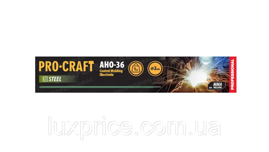 Електроди PROCRAFT Д-2,0 1кг AHO36LuxPrice, фото 1
