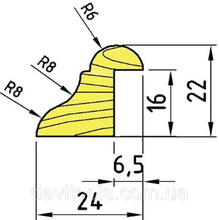Комплект фрез D125 d32 B22 для виготовлення дверного штапіка 2 шт (HSS) 01-25-04, фото 1