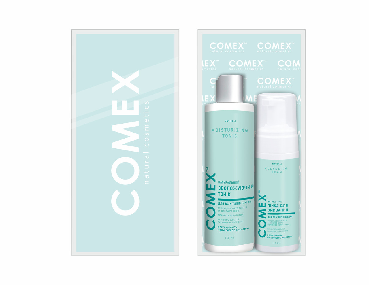 9.6 Подарунковий набір для догляду за обличчям натуральний (пінка, тонік) ТМ Comex