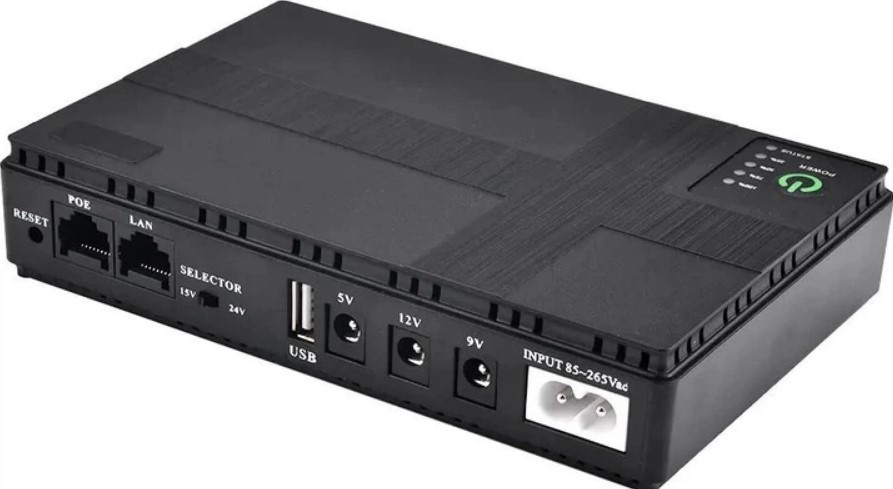 Безперебійник UPS Merlion MINI DC1018P на 18 Вт з акумулятором 10400 mAh Li-ion для роутера, IP-камер і мережевого обладнання, фото 1