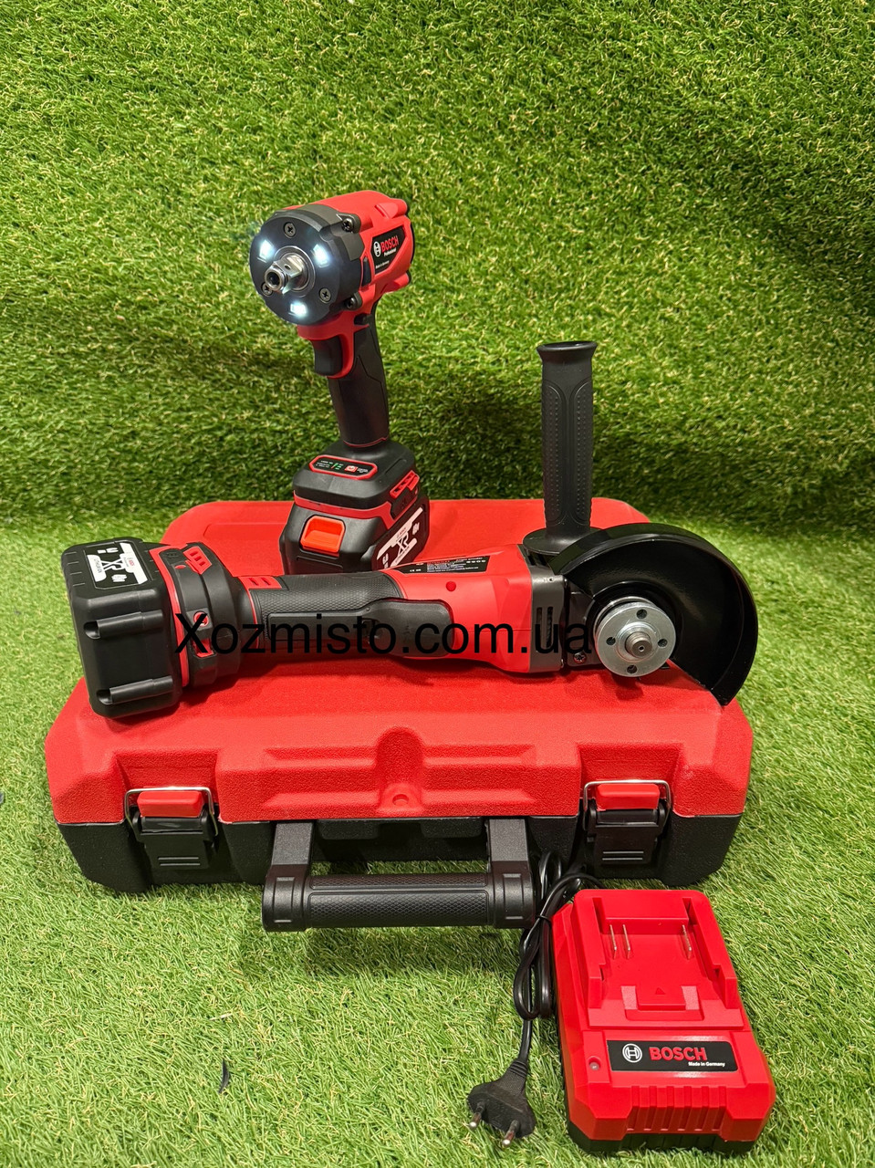 Акумуляторний набір 2в1 Bosch 48 V Гайковерт GDS48V-LI PRO+Болгарка GWX 48V-10C Безщітковий АКБ набір Бош, фото 1