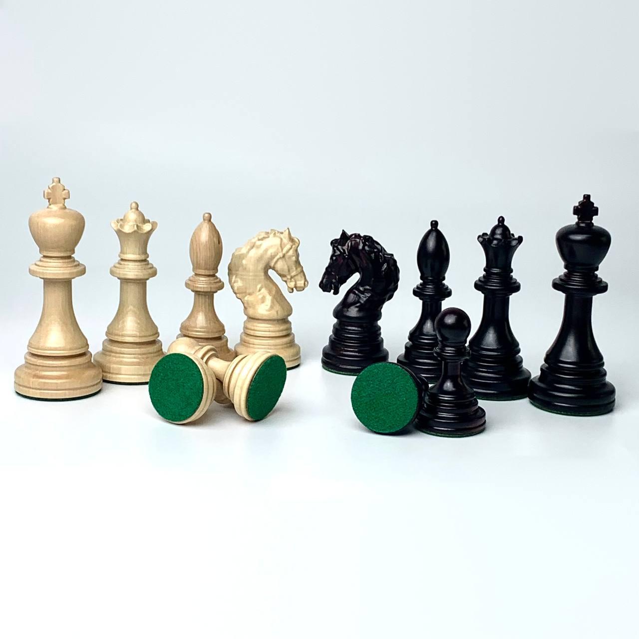 Шахові фігури дерев'яні з обтяжувачем з грабу, фото 1