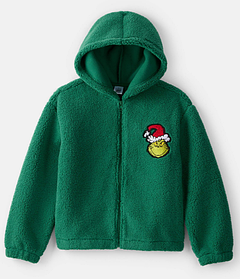 Кофта флісова на блискавці The Grinch, зелена, розмір 10 (136–142 см) Carter’s