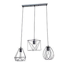 Підвісний світильник на три плафони VALESO TY307-3 Лофт чорний E27