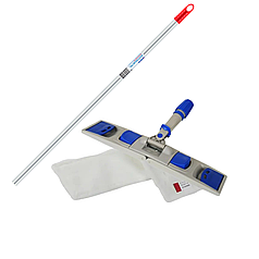 Швабра-моп для підлоги плоска 40 см із насадкою флаундер із мікрофібри для вологого прибирання проф комплект для миття