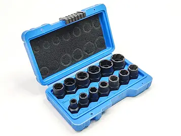 Набір головок для пошкоджених болтів та гайок 3/8", 9-19мм, 13шт. Profline 68938