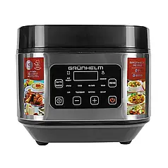 Мультиварка Grunhelm MC-38SB — 5 л, 900 Вт, 10 програм, мультикухар, з пароваркою, металік