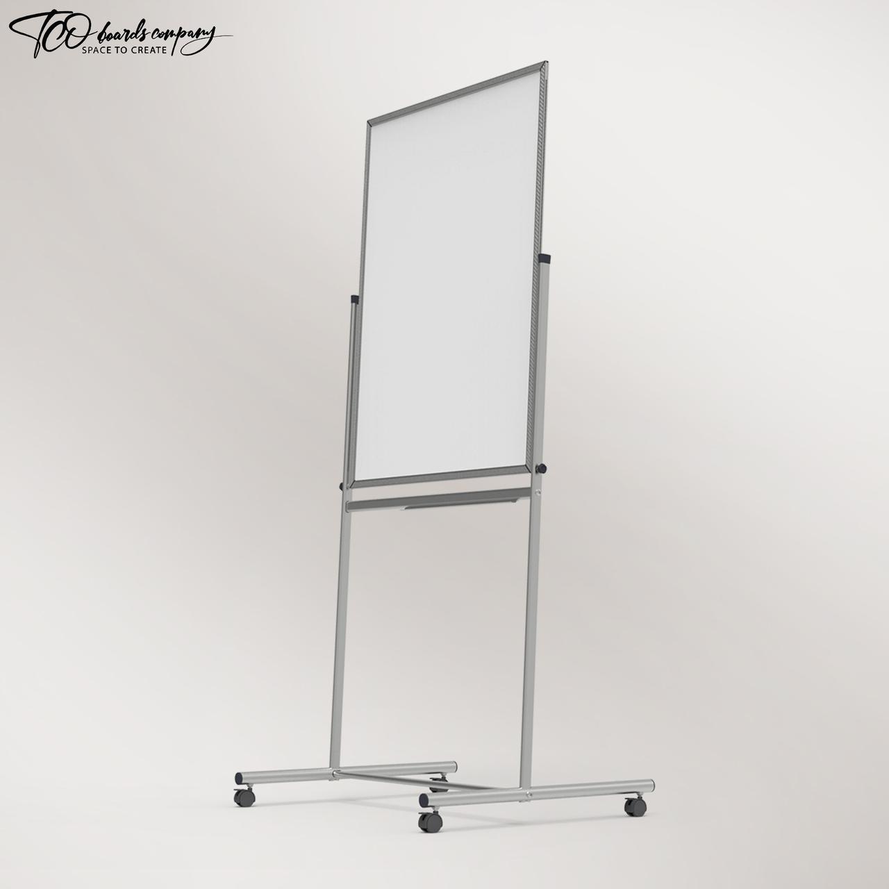 Фліпчарт 75х100 см. ТСО магнітний під маркер двосторонній на колесах Дошка маркерна поворотна на колесах