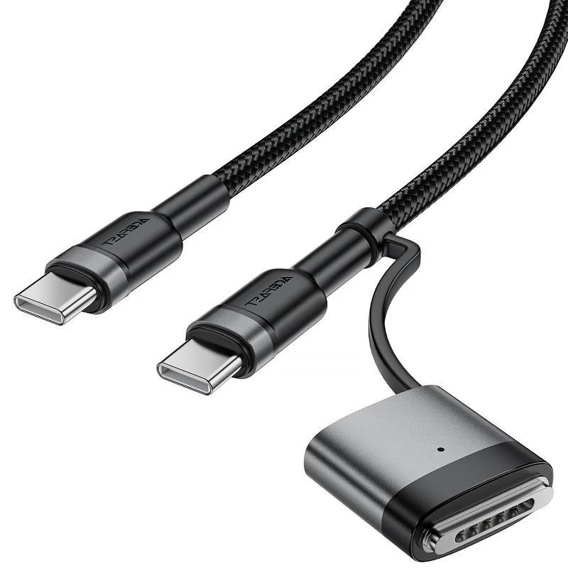 Дата кабель Acefast C22-05 2in1 Type-C to Type-C 240W/MAG3 140W (1.2m) Black, фото 1