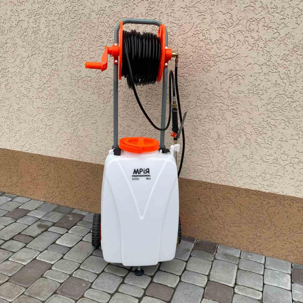 Оприскувач Мрія садовий акумуляторний 40 л на колесах 12V (АКБ 12Ач 8бар 7 л хв)