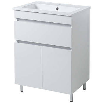 Тумба підлогова ЮВВІС Монако ТН-3 біла глянцева з умивальником Rodeo 60 см