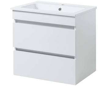 Тумба навісна ЮВВІС Монако ТП-2 біла глянцева з умивальником Rodeo 60 см