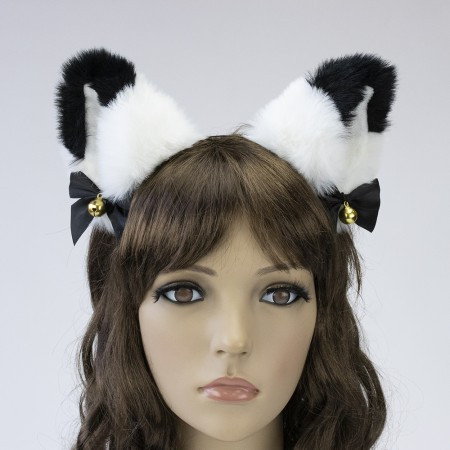 Вушка Кішечки аніме біло-чорні  ABC