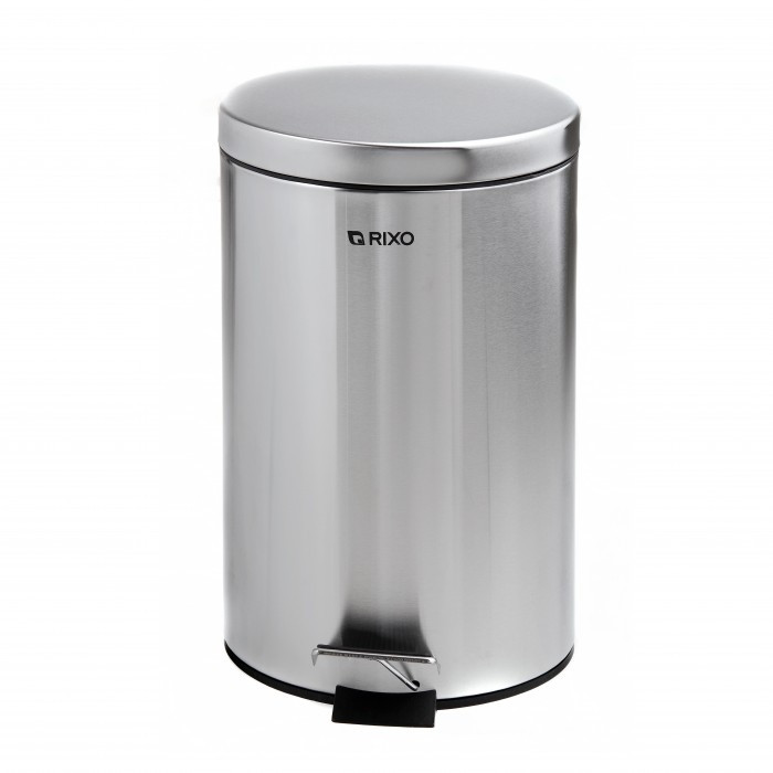 Відро з відкидною кришкою Відро для сміття з педаллю 12 л Відро для сміття в туалет матовий хром Відро відро кругле Урна з педаллю